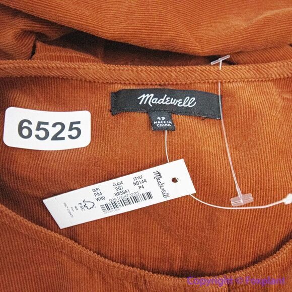 NEW‎ Madewell Corduroy Puff-Sleeve Button-Front Jumpsuit, 4P - Picture 13 of 16